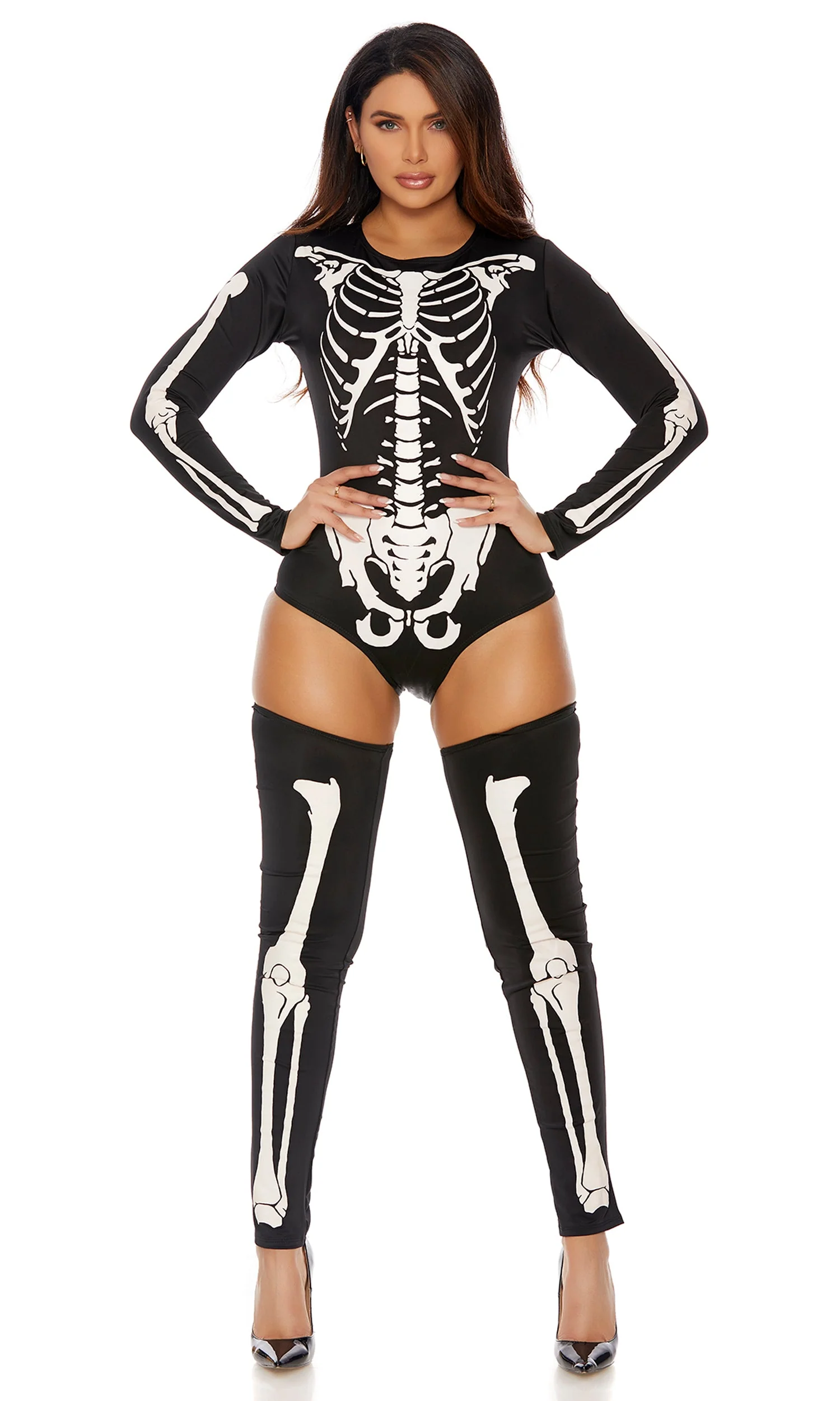 Bad To The Bone 2-Piece Women's Sexy Skeleton Costume - Image 4