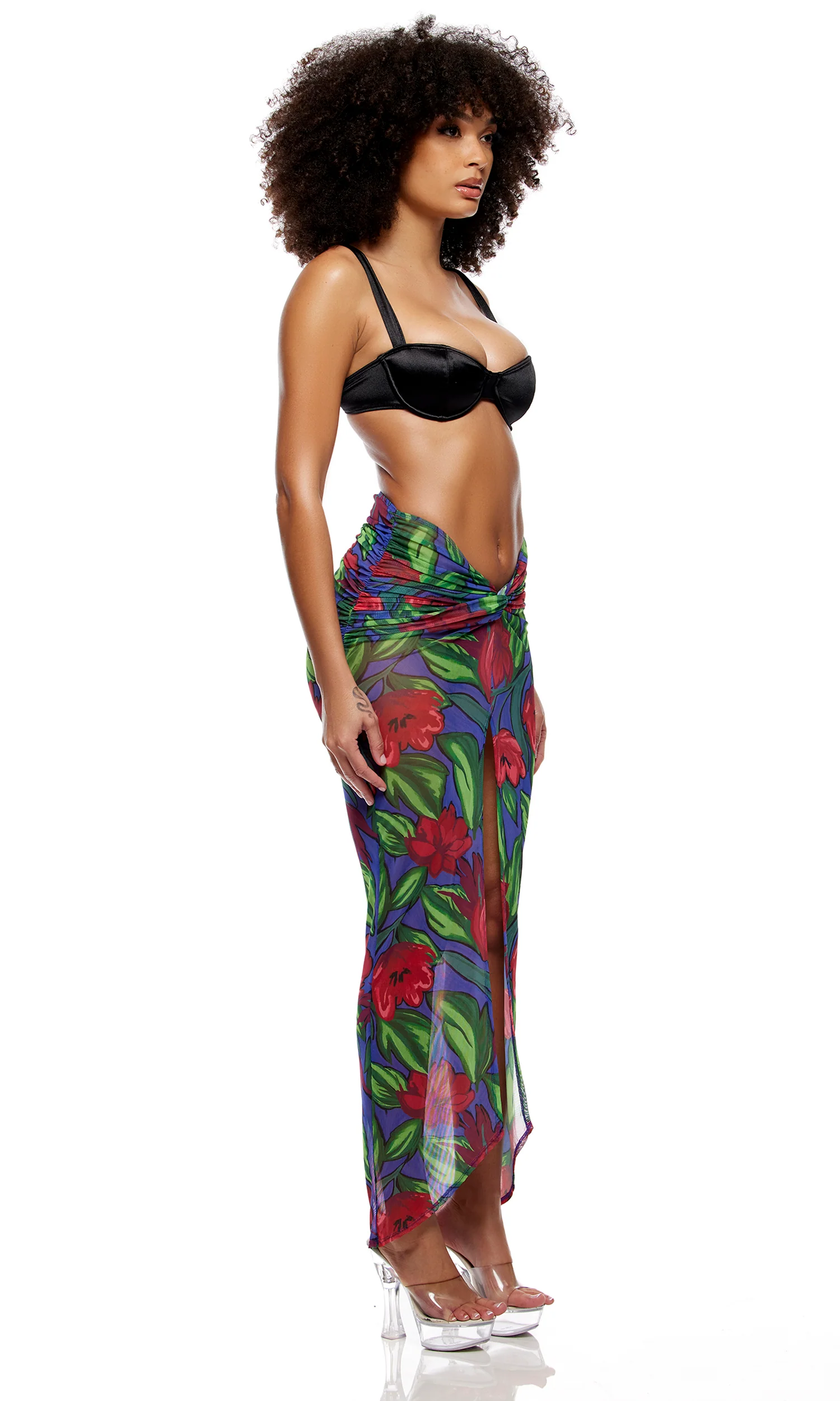 Calabria Mesh Pool Maxi Skirt - Painted Flora - Image 6
