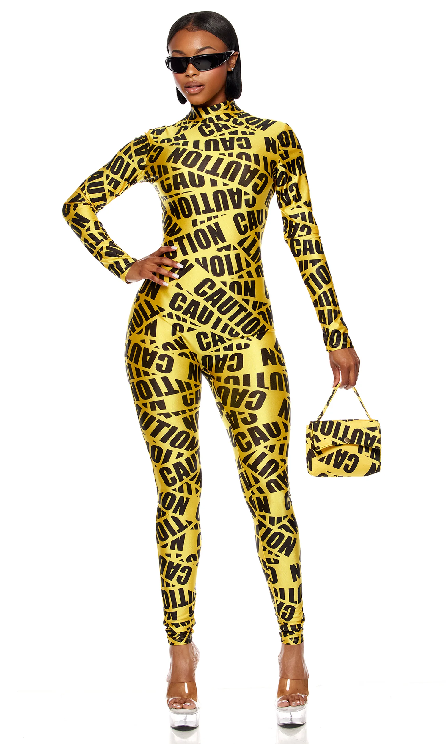 Caution 3-Piece Women's Sexy Caution Tape Costume - Image 5