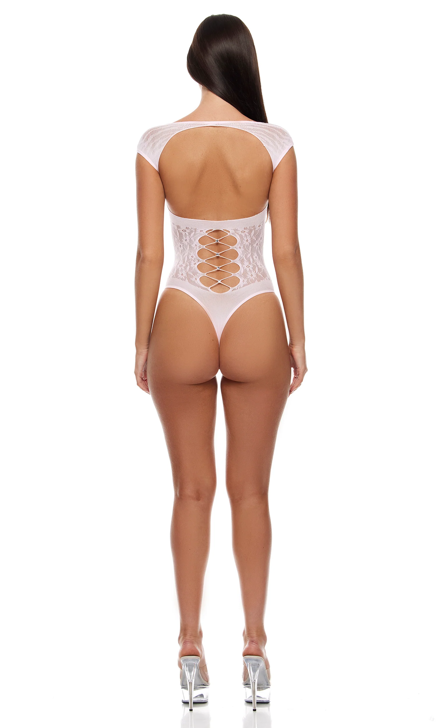 Cross Your Mind Teddy Bodystocking - Light Pink - Image 2