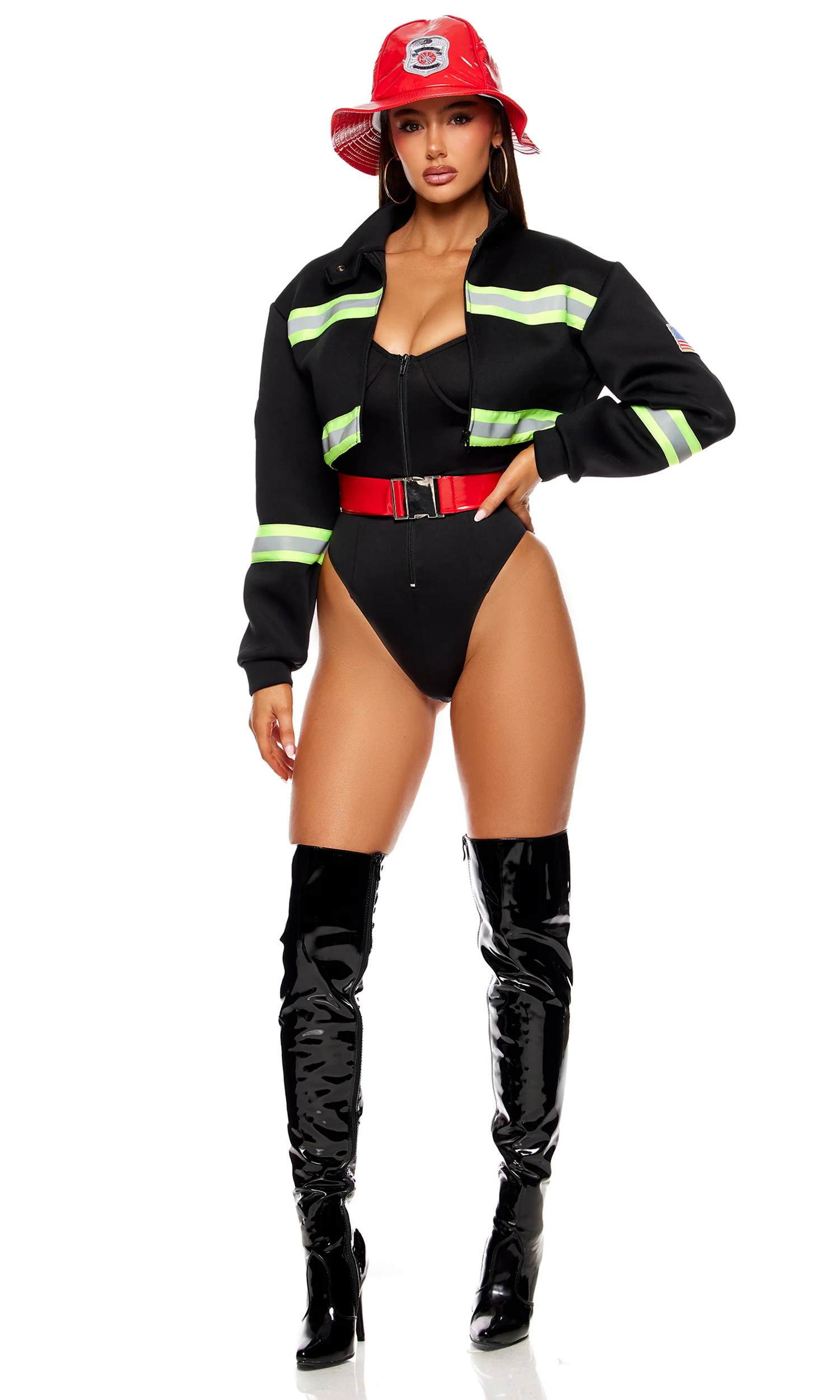 Fight My Fire 4-Piece Women's Firefighter Costume - Image 5