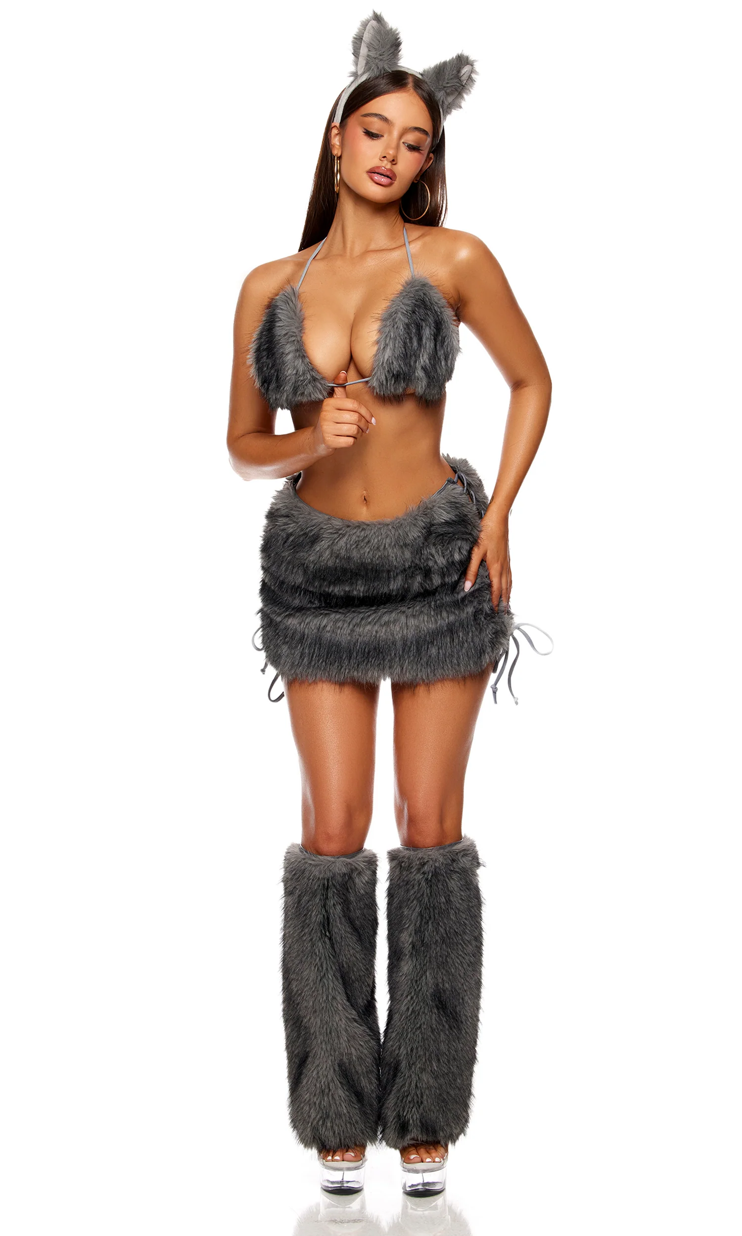Full Moon 5-Piece Women's Wolf Costume - Image 4