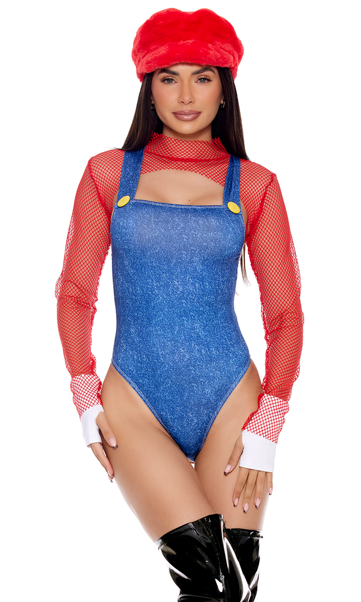 It's a Me 4-Piece Women's Sexy Video Game Character Costume - Image 3