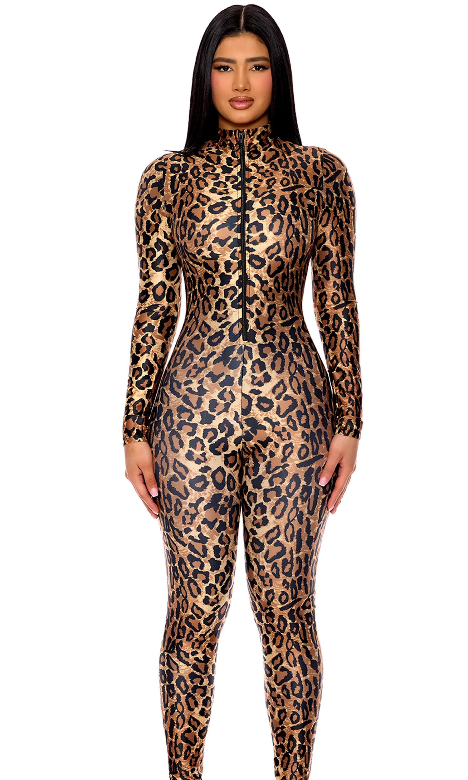 Leopard Zipfront Jumpsuit - Image 4