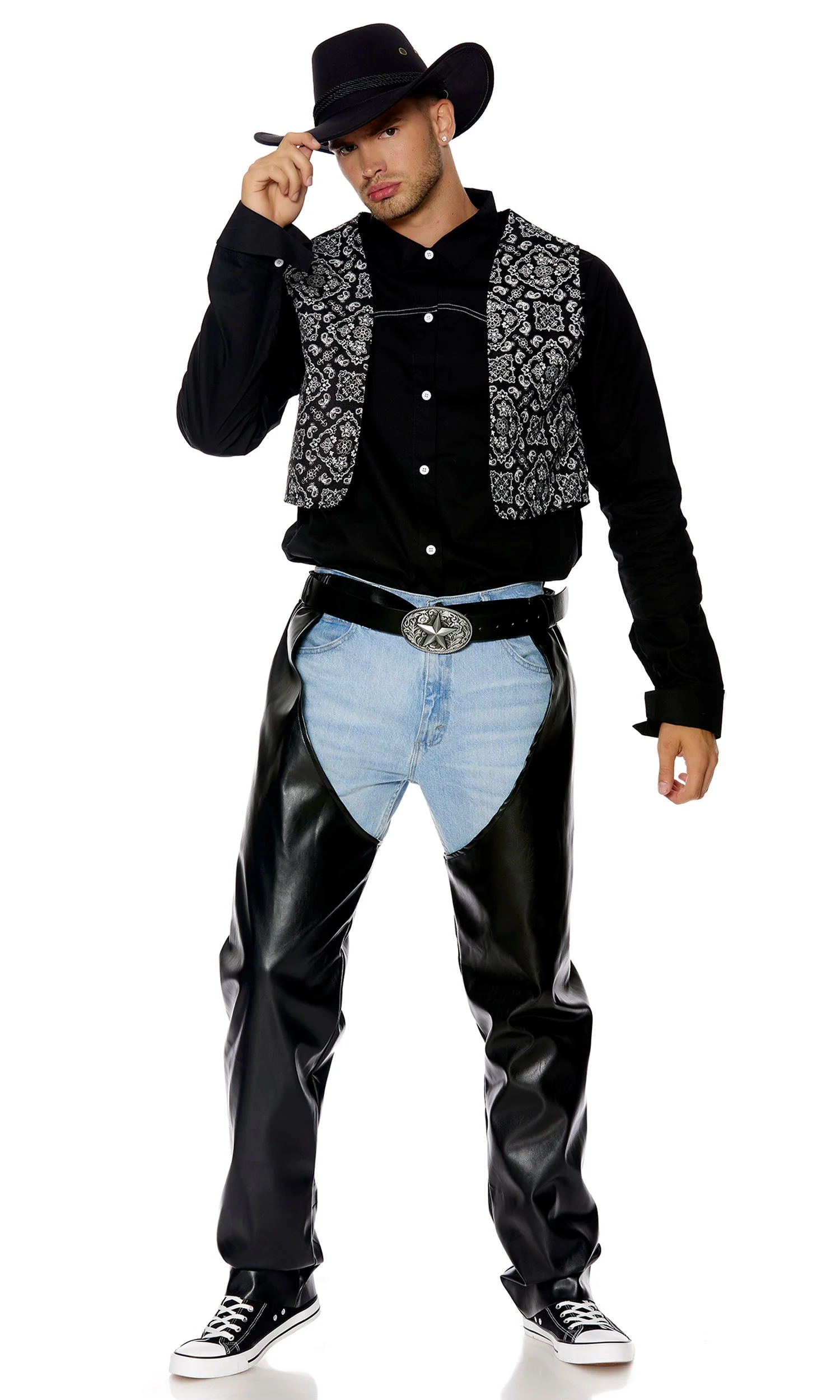 Lets Ride 4-Piece Men's Cowboy Costume - Image 3