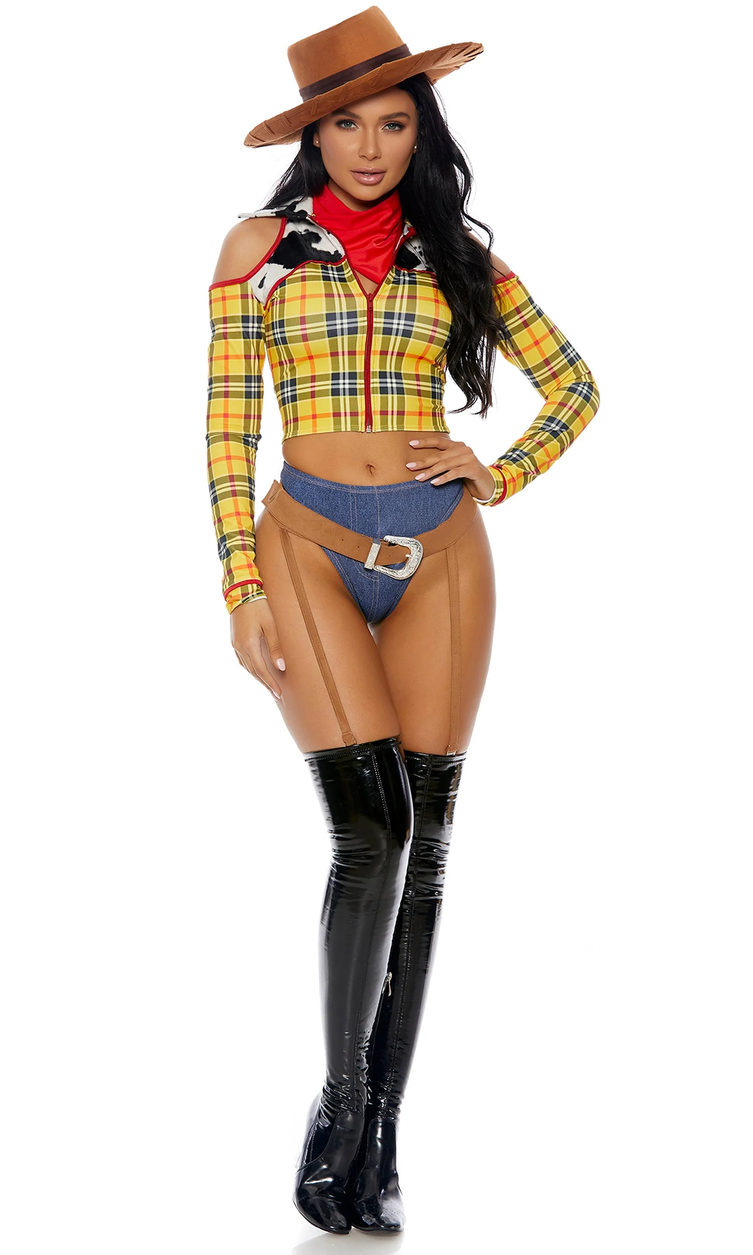 Playtime Sheriff Cowboy 4-Piece Women's Movie Character Costume - Image 3