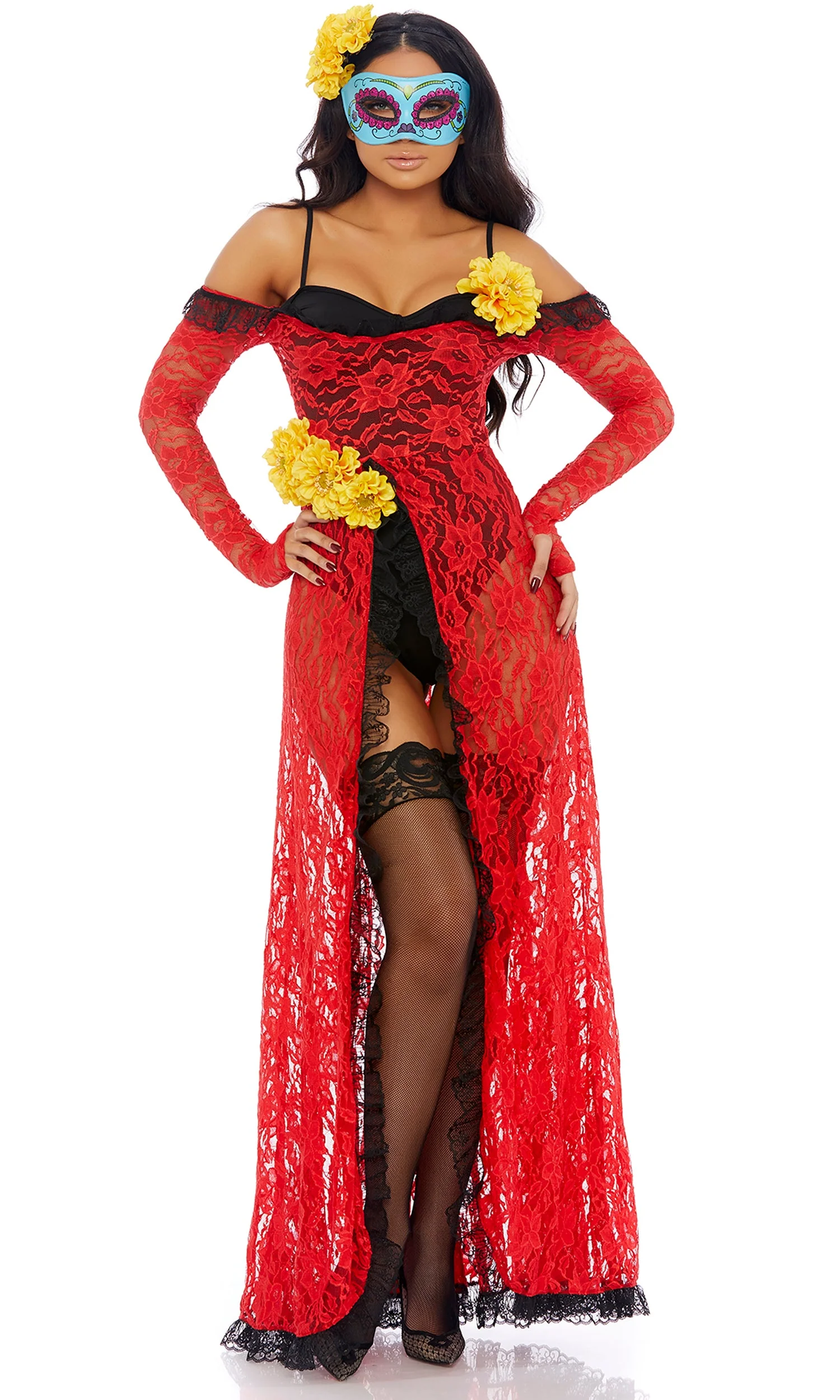 Reina De Muerte 2-Piece Women's Movie Character Costume - Image 3