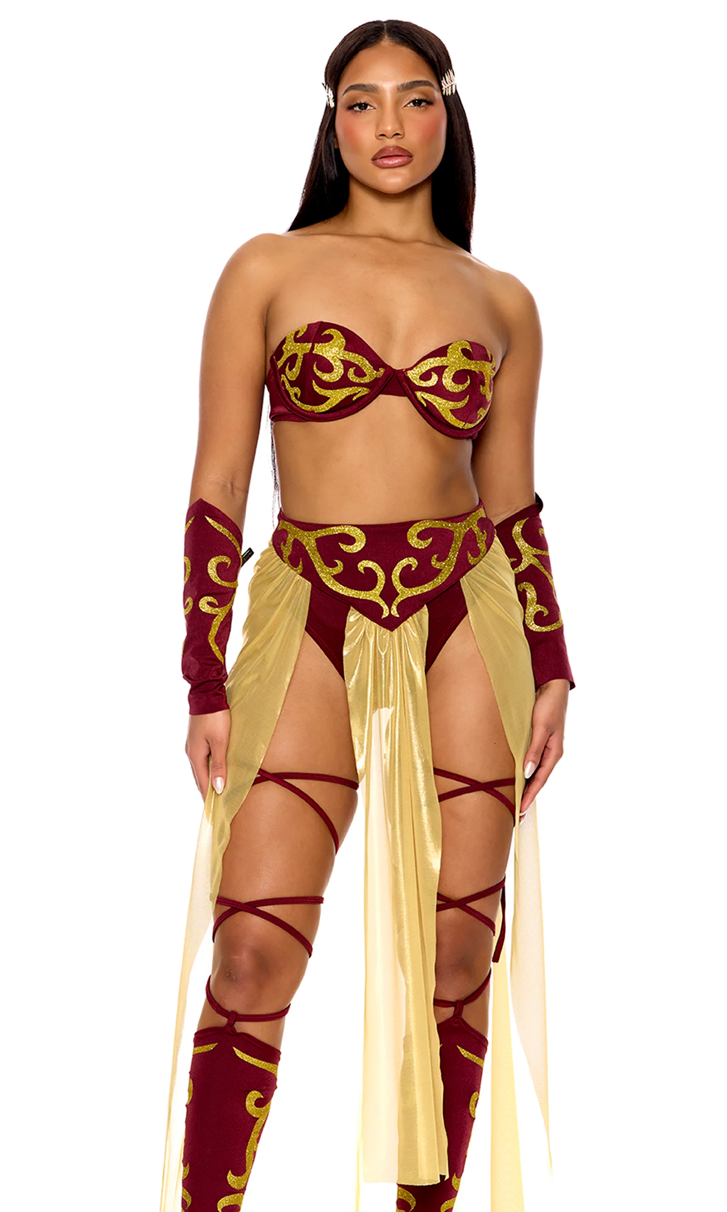 Roman Empire 6-Piece Women's Gladiator Costume - Image 3