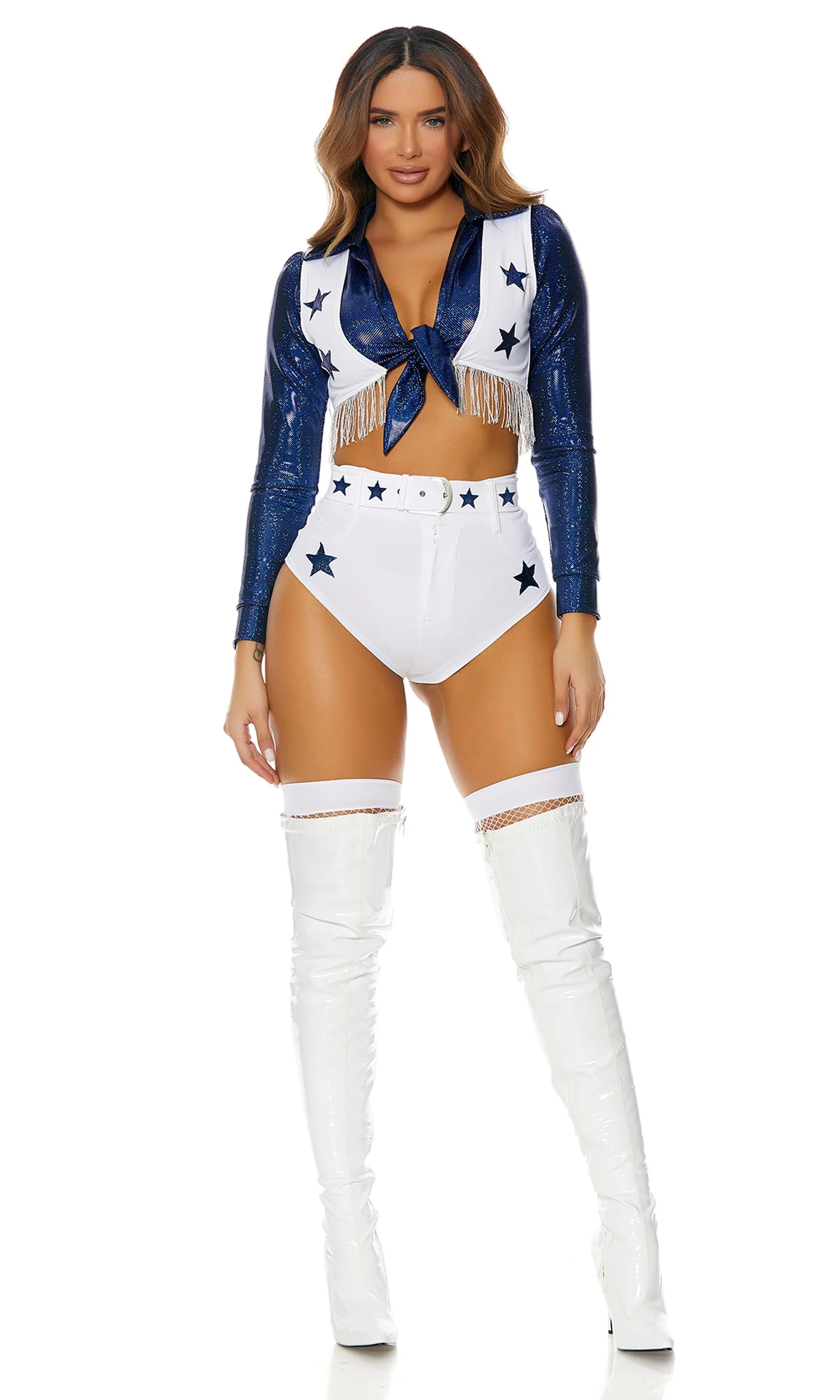 Seeing Stars 4-Piece Women's Sexy Cheerleader Costume - Image 3