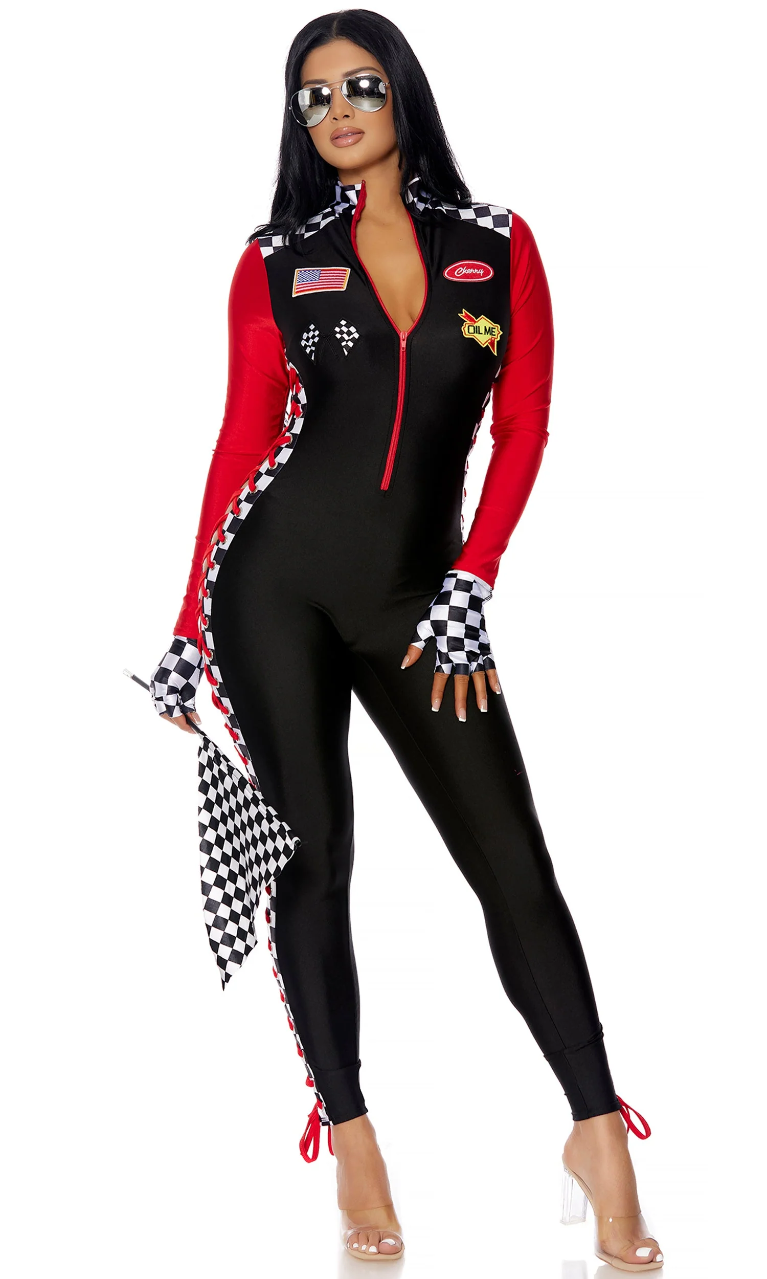 Shift Gears 3-Piece Women's Sexy Racer Costume - Image 3
