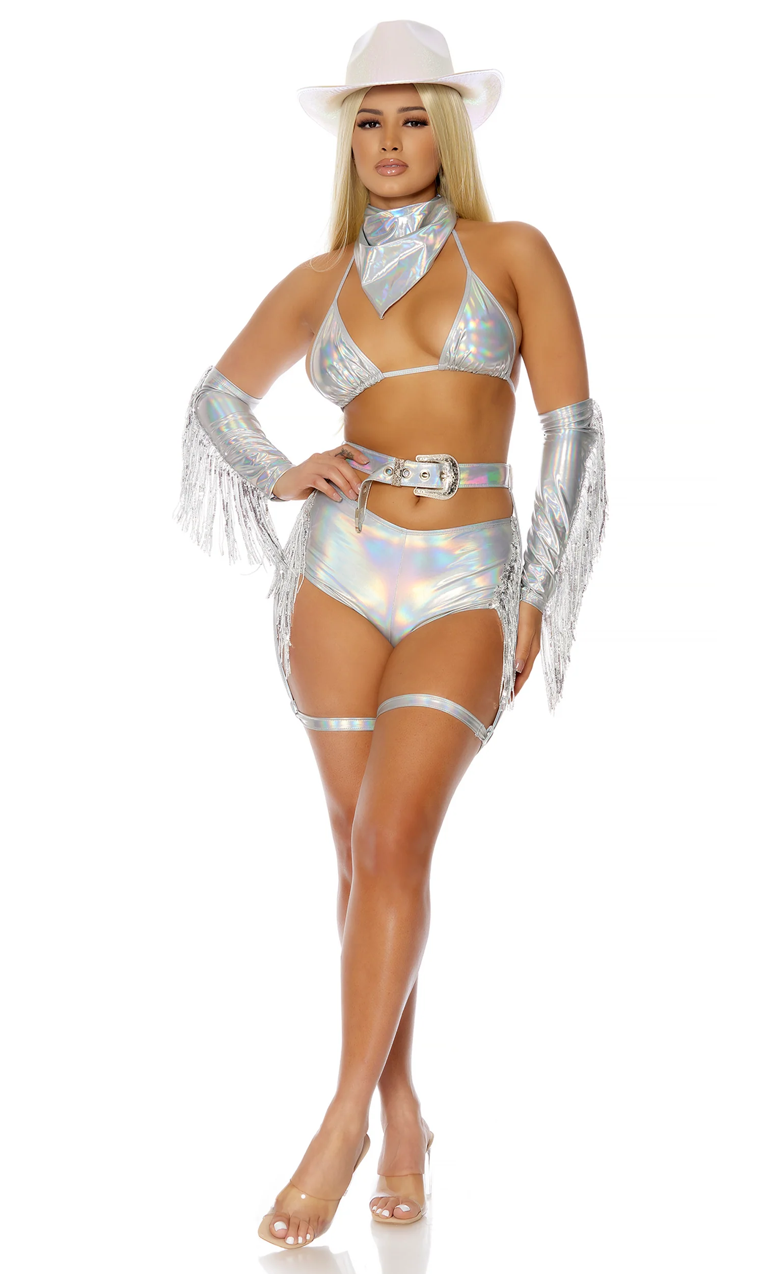 Spurs On 5-Piece Women's Sexy Cowgirl Costume - Image 4